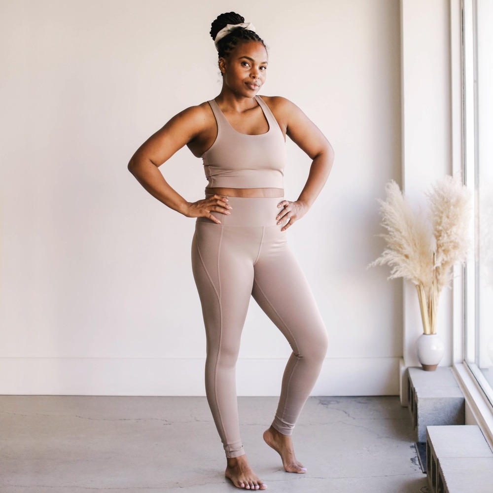 Girlfriend Collective | High Rise Compressive Leggings Limestone Beige Size XL